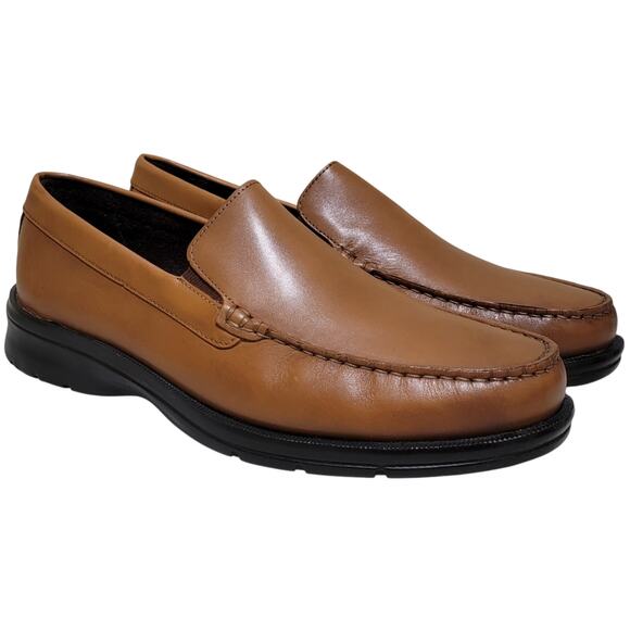 Rockport Men Palmer Venetian Slip On Moc Toe Loafers Size US 9.5M Tan Leather